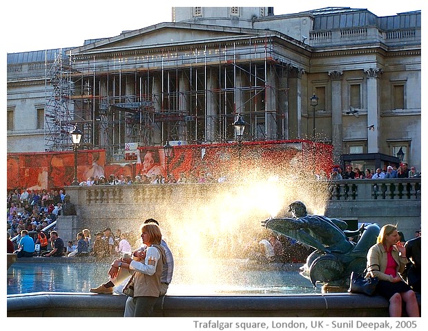 Trafalgar square, London, UK - images by Sunil Deepak, 2005