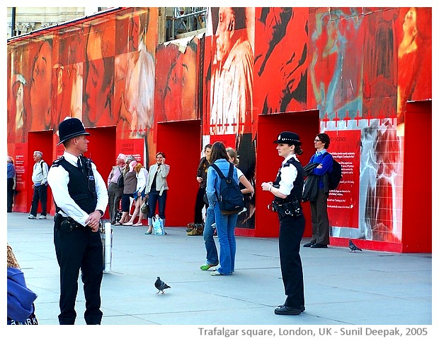 Trafalgar square, London, UK - images by Sunil Deepak, 2005