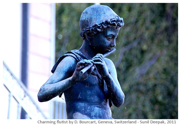 Flute player nude boy by Daniel Boucart, Geneva, Switzerland - images by Sunil Deepak, 2014