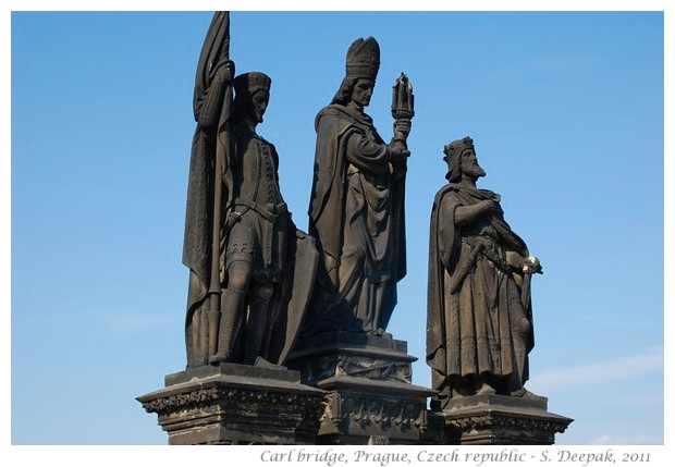 Statues on the old Carl bridge, Prague, Czech republic - S. Deepak, 2011