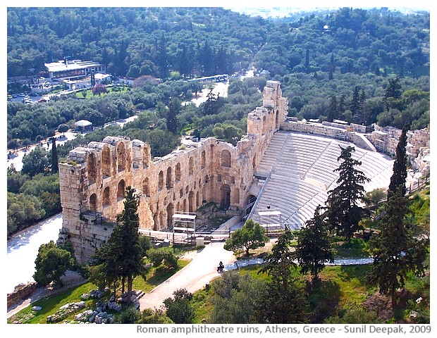 Ruins Roman amphitheatre, Athens, Greece - images by Sunil Deepak, 2013