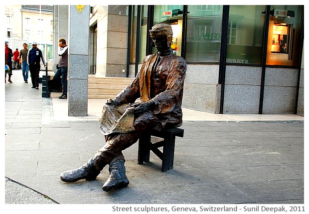 Street sculptures, Geneva, Switzerland - images by Sunil Deepak, 2011