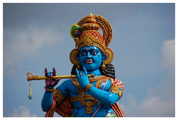 Blue colour in Hindu God statues