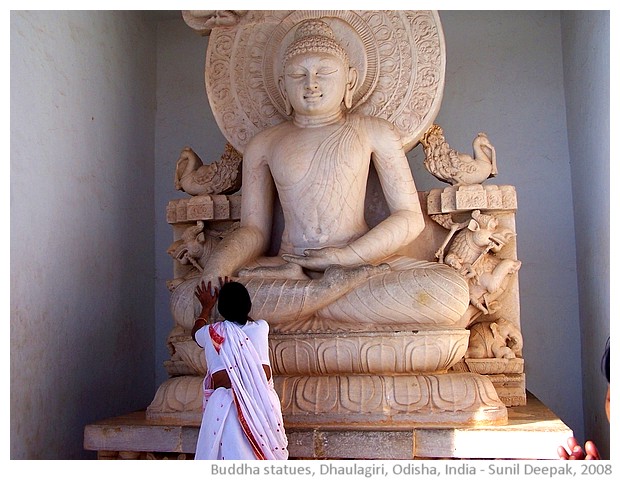 Different gestures of Buddha, Dhaulagiri, Odisha, India - images by Sunil Deepak, 2008