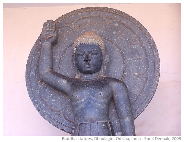Different gestures of Buddha, Dhaulagiri, Odisha, India - images by Sunil Deepak, 2008