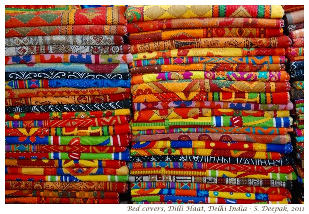 Beautiful bed covers, Dilli Haat, Delhi India - S. Deepak, 2011