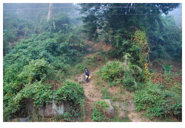 People working on TV tower hill in Guwahati, Assam, India