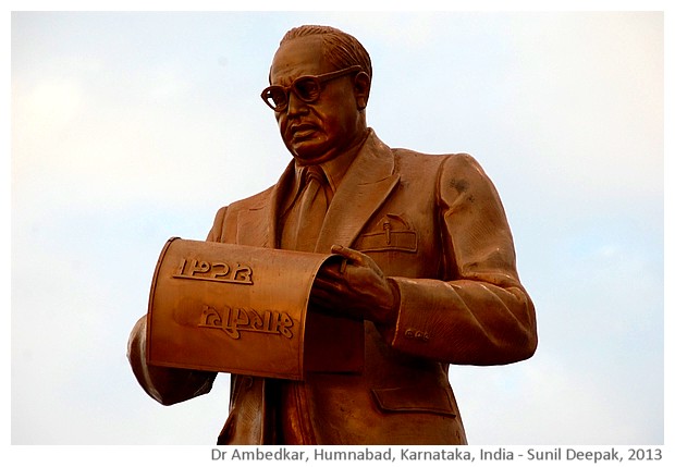 Dr Ambedkar statue, Humnabad, Karnataka, India - images by Sunil Deepak, 2013