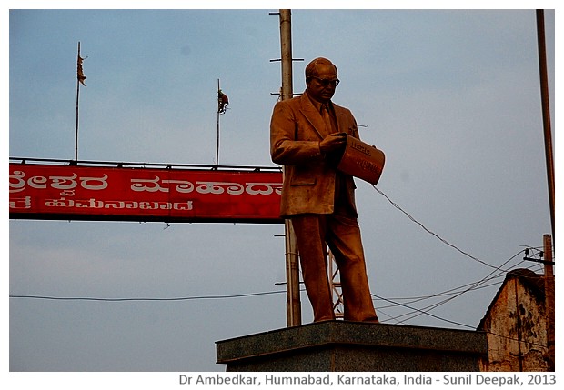 Dr Ambedkar statue, Humnabad, Karnataka, India - images by Sunil Deepak, 2013