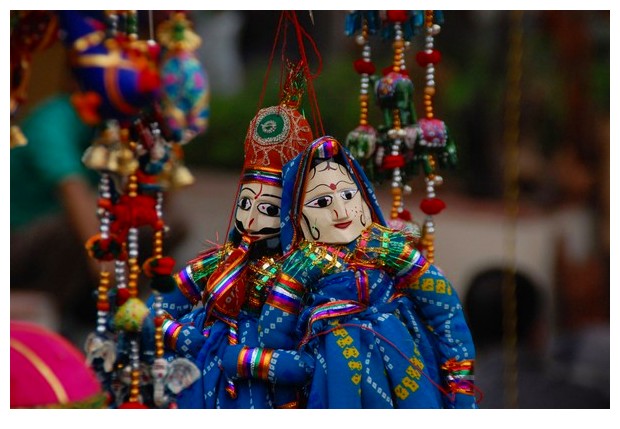 Puppets from Rajasthan at Dilli Haat, Delhi, India
