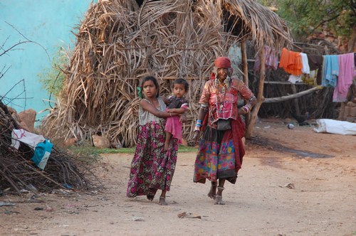 Lambadi gypsy village Thanda, Karnataka, India, image by Sunil Deepak