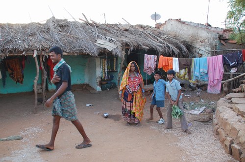 Lambadi gypsy village Thanda, Karnataka, India, image by Sunil Deepak