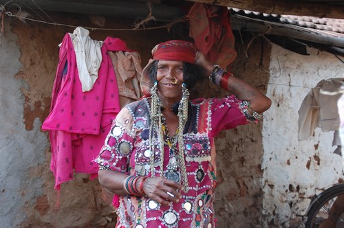 Lambadi gypsy village Thanda, Karnataka, India, image by Sunil Deepak