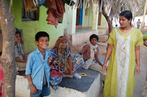 Lambadi gypsy village Thanda, Karnataka, India, image by Sunil Deepak