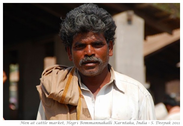 Men at traditional cattle market, Karnataka India - images by S. Deepak