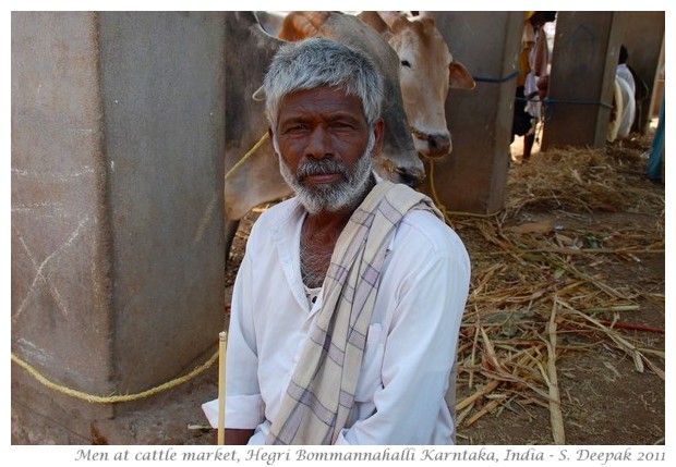 Men at traditional cattle market, Karnataka India - images by S. Deepak