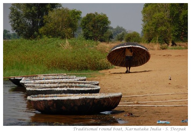 Traditional round boat from South India, images by S. Deepak