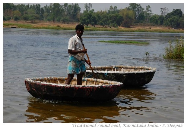 Traditional round boat from South India, images by S. Deepak