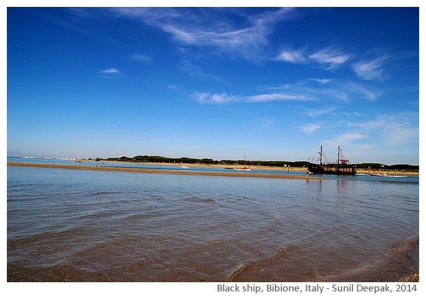 Old black sail ship, Bibione port, Italy - images by Sunil Deepak, 2014