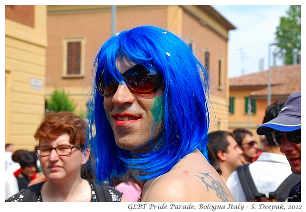 Blue hair at Bologna GLBT Pride Parade - S. Deepak, 2012