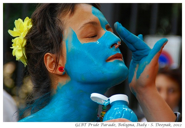 Girl in blue, Bologna Gay Pride, Italy - S. Deepak, 2012
