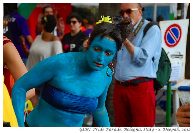 Girl in blue, Bologna Gay Pride, Italy - S. Deepak, 2012