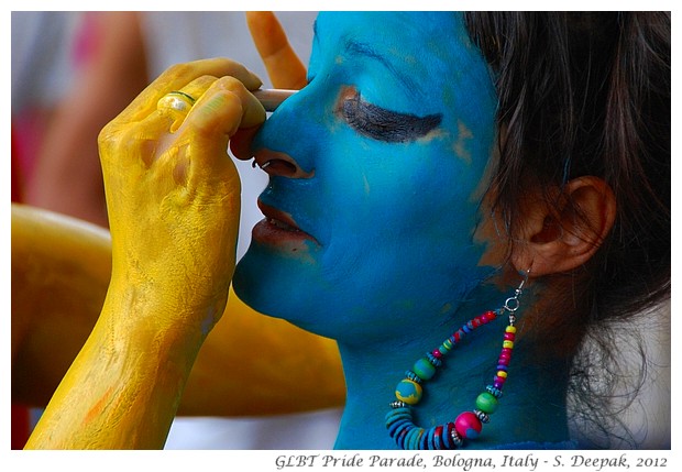 Girl in blue, Bologna Gay Pride, Italy - S. Deepak, 2012