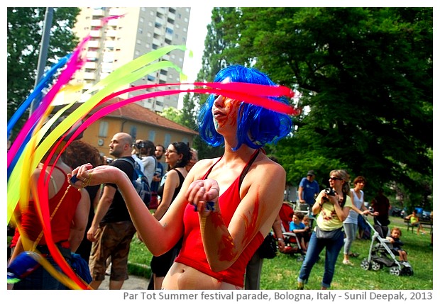 Partot summer festival parade, Bologna, Italy - images by Sunil Deepak, 2013