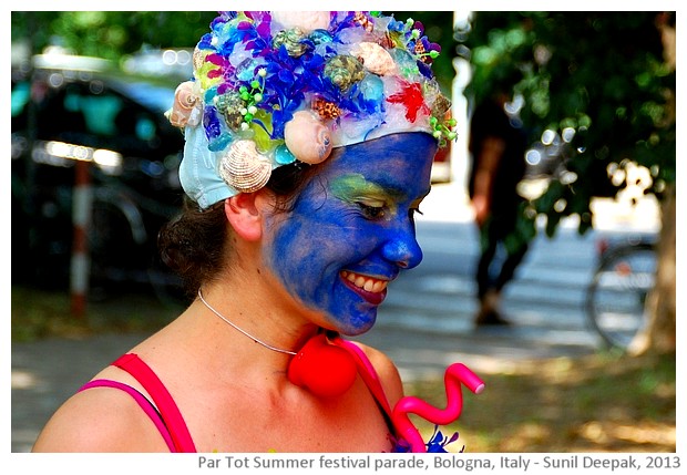 Partot summer festival parade, Bologna, Italy - images by Sunil Deepak, 2013