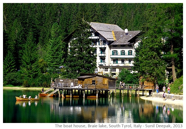 Boat house, Braie lake, South Tyrol, Italy - images by Sunil Deepak, 2013