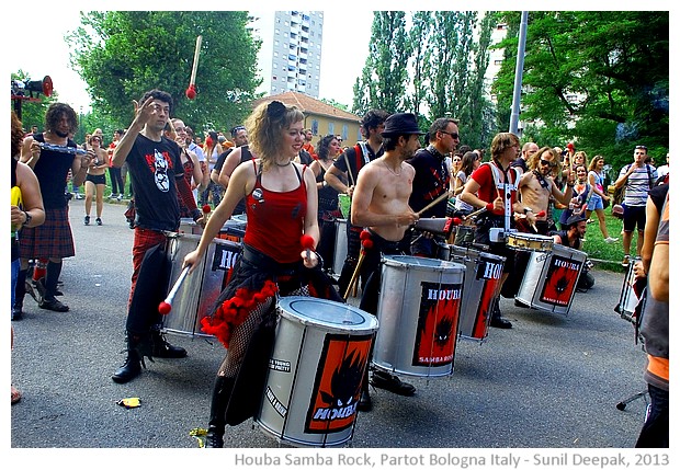 Houba Samba rock group, Bologna Partot parade, Italy - images by Sunil Deepak