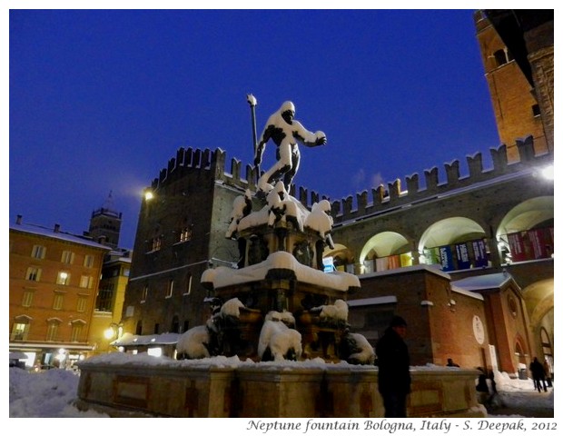 Neptune fountain with snow, Bologna, Italy - S. Deepak, 2012