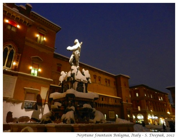 Neptune fountain with snow, Bologna, Italy - S. Deepak, 2012