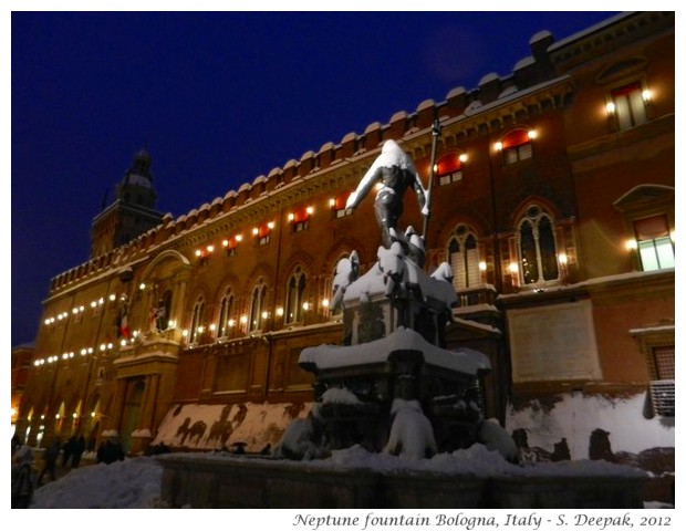 Neptune fountain with snow, Bologna, Italy - S. Deepak, 2012