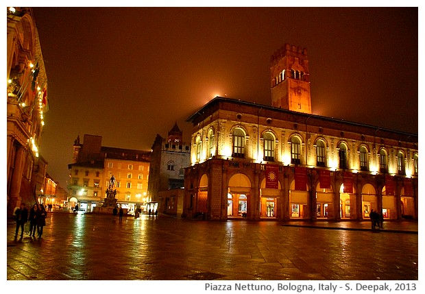 Night lights, Nettuno sqare, Bologna, Italy - S. Deepak, 2013