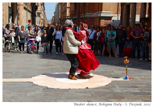 Busker with two bodies, Bologna, Italy - S. Deepak, 2012
