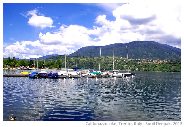 Boats in Caldonazzo lake, Trento, Italy - images by Sunil Deepak, 2013