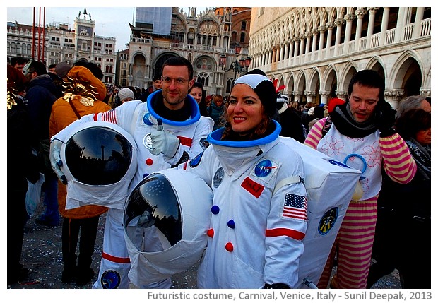 Carnival, Futuristic space ship costumes, Venice, Italy - images by Sunil Deepak, 2013