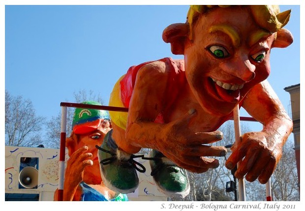 Float of olympic athletes, Bologna Carnival, Italy 2011