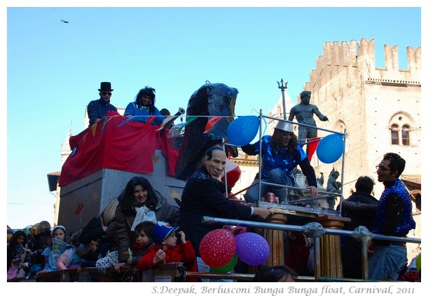 Bunga Bunga float in Bologna carnival, 2011