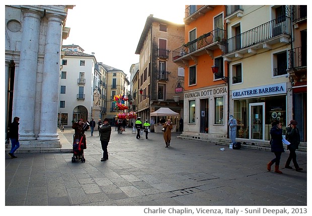 Human live statues - Charlie Chaplin, Vicenza, Italy - images by Sunil Deepak