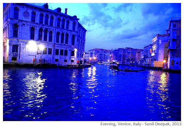 Evening lights in Venice, Italy - images by Sunil Deepak, 2013