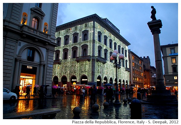 Christmas lights and rain in Florence, Italy - S. Deepak, 2012