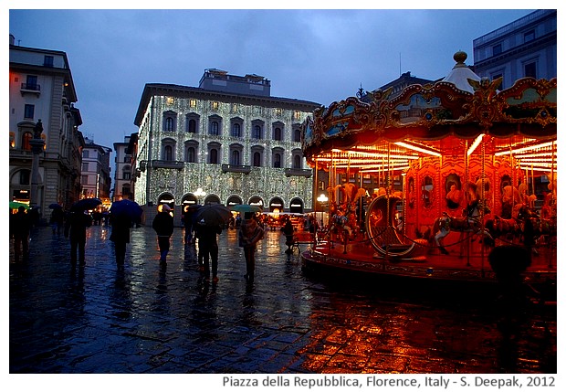 Christmas lights and rain in Florence, Italy - S. Deepak, 2012