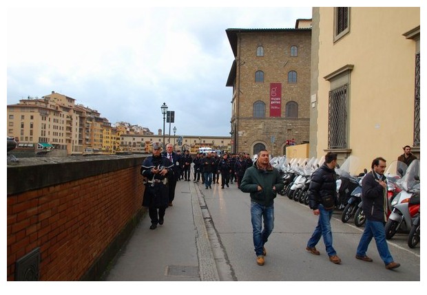 Students in a protest march in Florence, Italy, Dec 2010