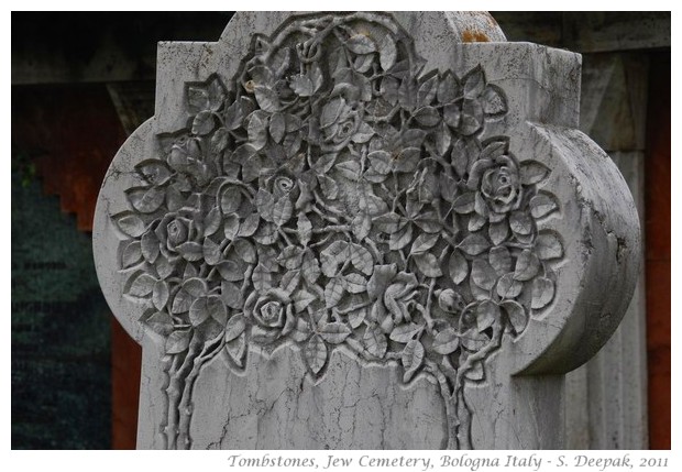 Tombstones at Jewish cemetery, Bologna, Italy - S. Deepak, 2011