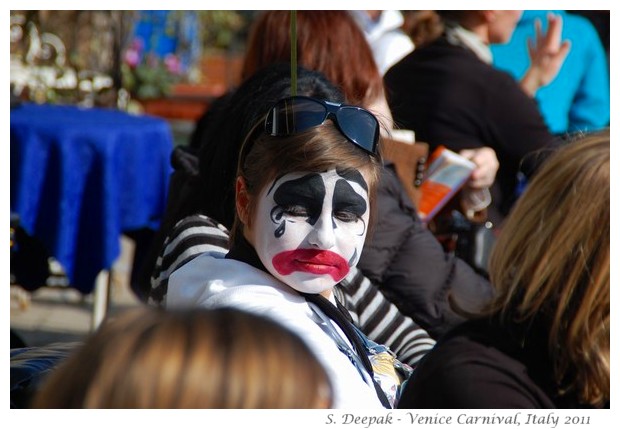 Painted faces at Venice carnival, Italy, February 2011