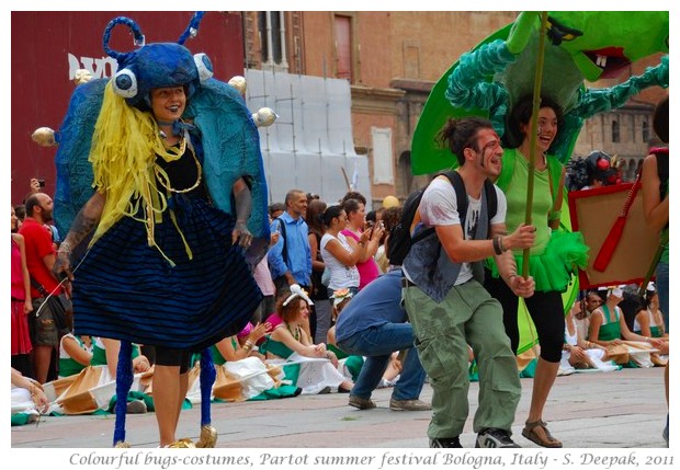 Colourful bugs-costumes at Partot parade, Bologna, Italy - S. Deepak, 2011