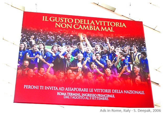 Advertisements in Rome, Italy - images by S. Deepak 2005-2012