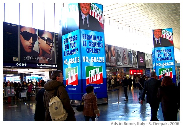 Advertisements in Rome, Italy - images by S. Deepak 2005-2012